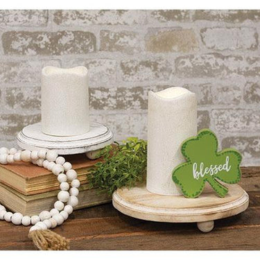 2 Set Distressed Whitewashed Wooden Risers - The Fox Decor